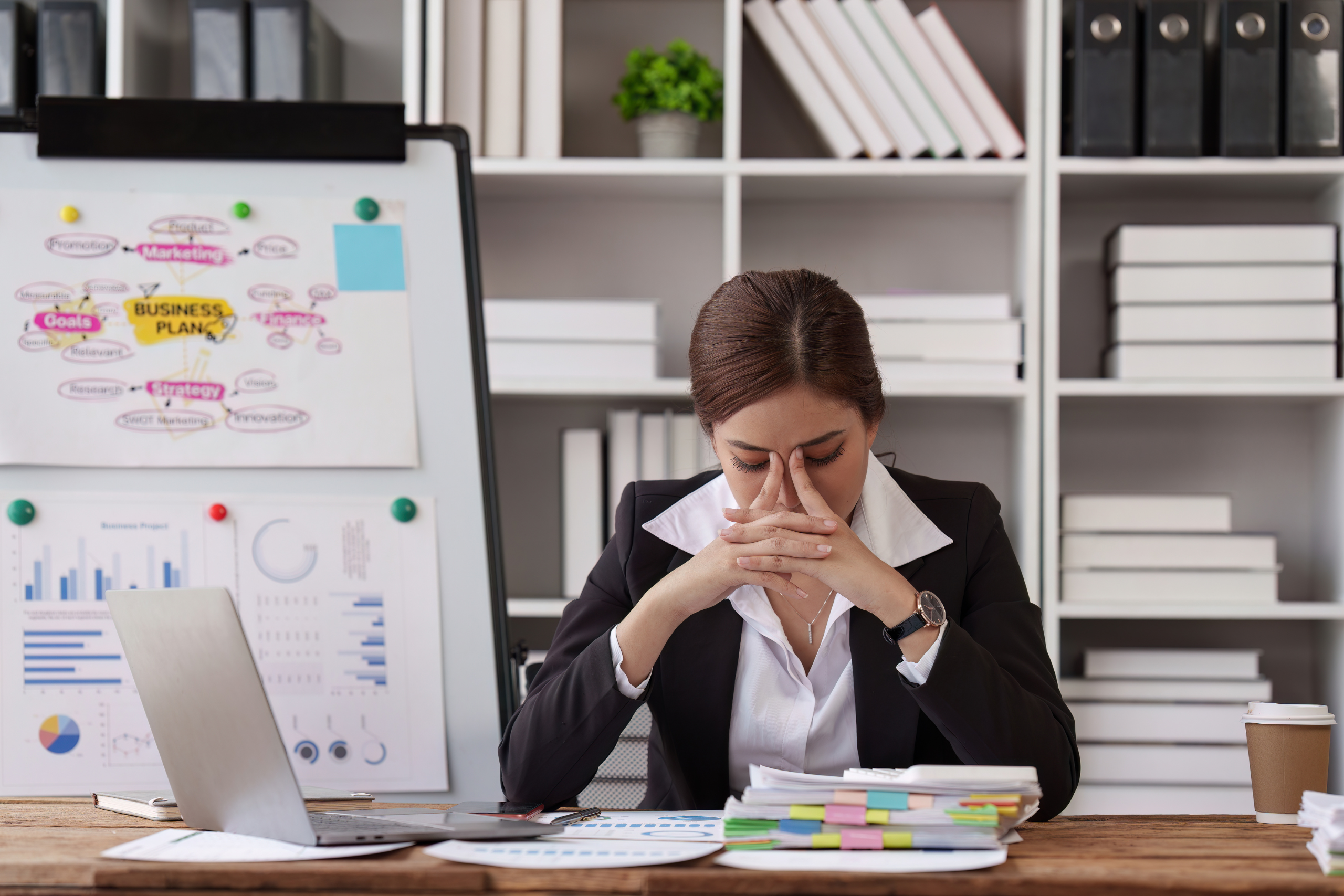 stressed out working woman
