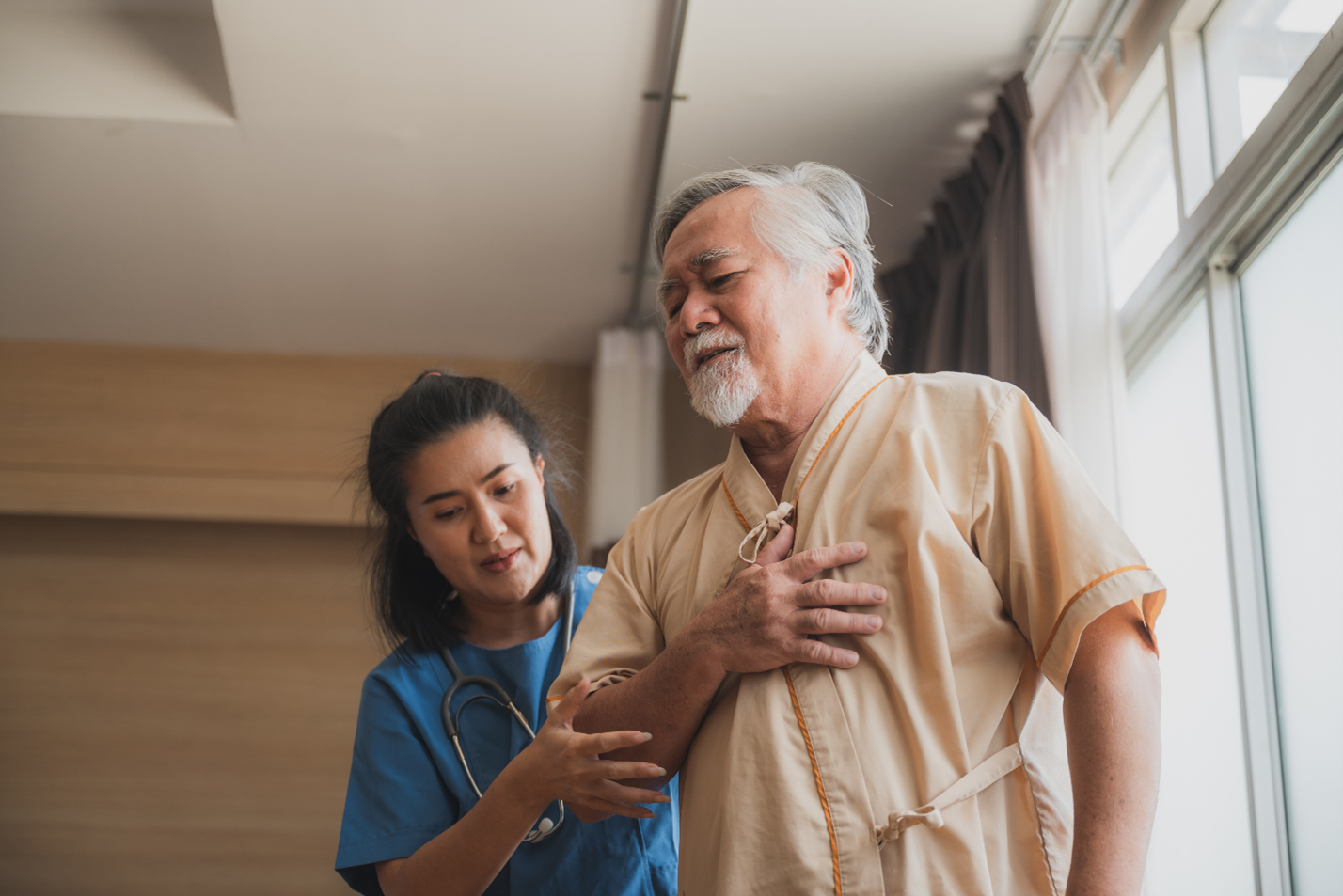 man with chest pain